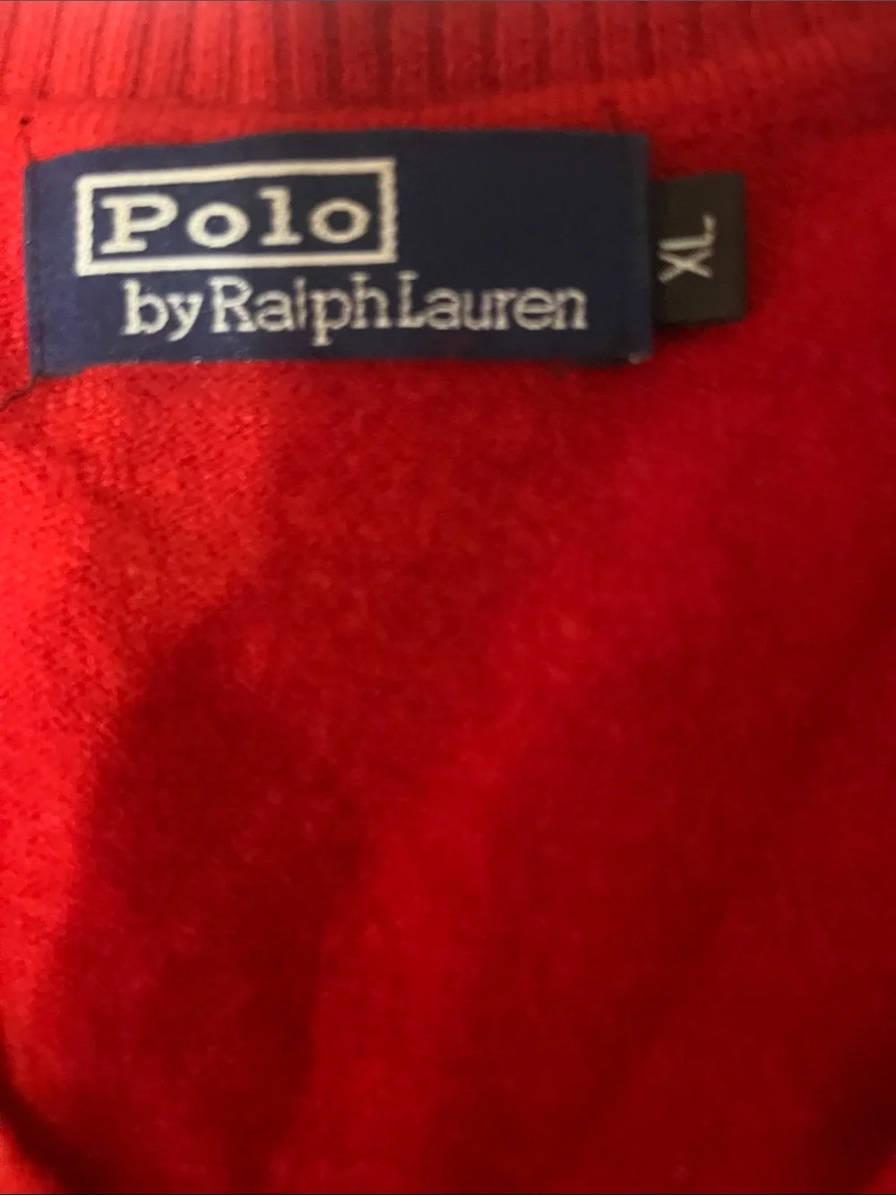 Polo by Ralph Lauren Bright Red V-Neck Sweater with Pony logo slim fit